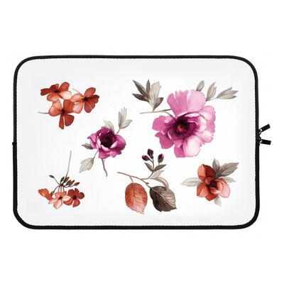 Geschilderde bloemen: Laptop sleeve 13 inch