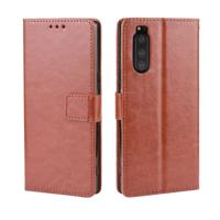 Retro Crazy Horse textuur horizontale Flip lederen case voor Sony Xperia 2 met houder & kaartsleuven & fotolijstjes (bruin)