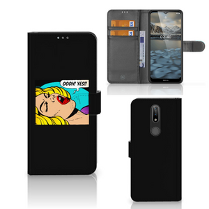 Nokia 2.4 Wallet Case met Pasjes Popart Oh Yes