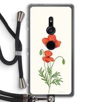 Red poppy: Sony Xperia XZ2 Transparant Hoesje met koord