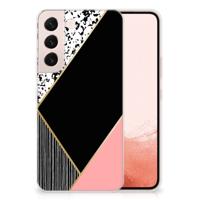 Samsung Galaxy S22 | TPU Hoesje | Zwart Roze Vormen