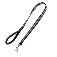 Jack and Vanilla Zwarte hondenriem met gevoerd handvat - Reflecterend - Lengte 100 cm