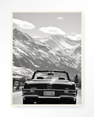 Urban Cotton Wandkleed 'Winter Road' 145 x 190cm in Floating Frame - off white
