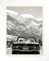 Urban Cotton Wandkleed 'Winter Road' 145 x 190cm in Floating Frame - off white