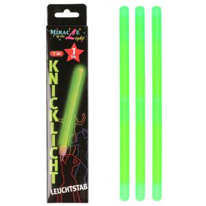 Set van 3x stuks neon glow in the dark party breaklights stick groen 20 cm