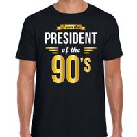 President of 90 s t-shirt zwart heren - Verkleed shirt jaren 90/ nineties feest