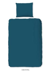 Pure Dekbedovertrek "uni dessin" - Petrol - (140x200/220 cm) - Microfiber