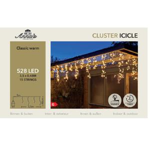 Ijspegelverlichting - 528 led lampjes - klassiek warm wit - 350 cm - timer en dimmer