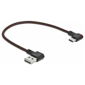 Delock USB-kabel USB 2.0 USB-A stekker, USB-C stekker 0.20 m Zwart Vergulde steekcontacten 85279