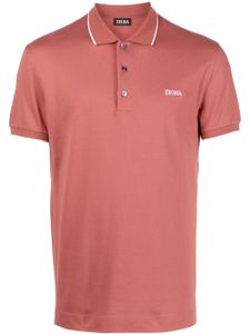 Zegna polo à logo brodé - Rouge