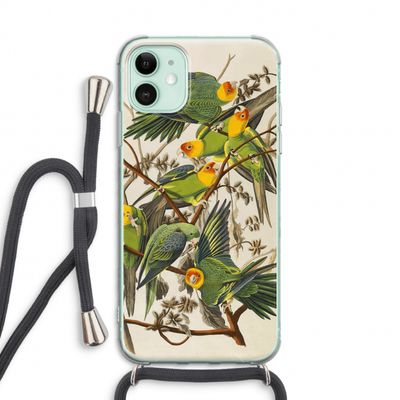 Carolinaparkiet: iPhone 11 Transparant Hoesje met koord