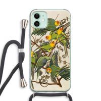 Carolinaparkiet: iPhone 11 Transparant Hoesje met koord