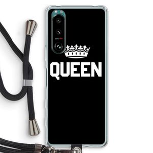 Queen zwart: Sony Xperia 5 III Transparant Hoesje met koord