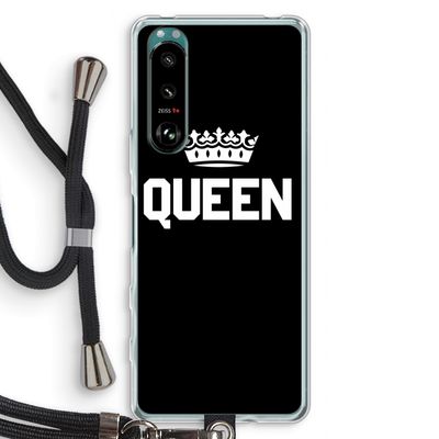 Queen zwart: Sony Xperia 5 III Transparant Hoesje met koord
