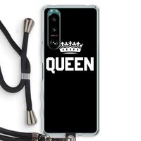 Queen zwart: Sony Xperia 5 III Transparant Hoesje met koord