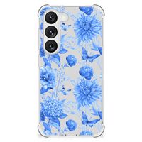 Case voor Samsung Galaxy S23 Flowers Blue - thumbnail