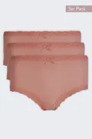 3-pack dames Tailleslip - Kant - Colours - Dames onderbroeken modal - Vrolijke kleuren