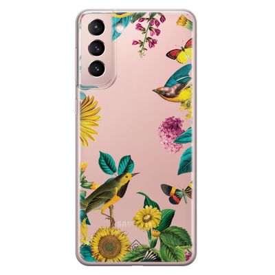 Samsung Galaxy S21 transparant hoesje - Sunflowers
