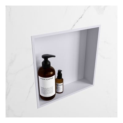 Wandnis Solid Surface Easy | In- en opbouw | 30x30x8 cm | 1 vak | Cale/Talc