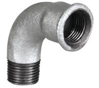 Kirchhoff Bocht van smeedbaar ijzer 90°, verzinkt, 1"IT x 1"ET, (1a) - 989674055