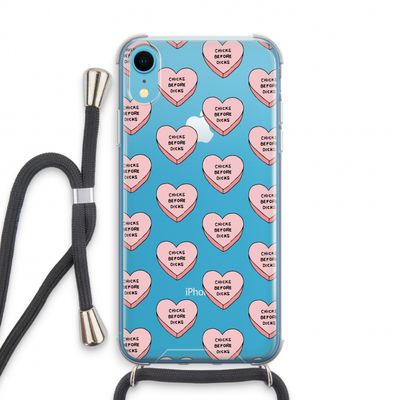 Chicks before dicks: iPhone XR Transparant Hoesje met koord
