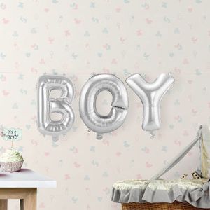 Folieballon 'Boy' Zilver - 36cm