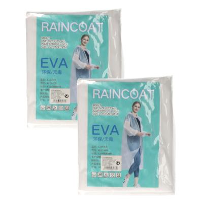 Regenjas poncho - 2x - met capuchon en drukknoopsluiting - transparant - PVC - one size