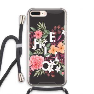 Hello in flowers: iPhone 7 PLUS Transparant Hoesje met koord