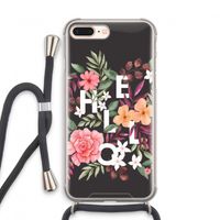 Hello in flowers: iPhone 7 PLUS Transparant Hoesje met koord