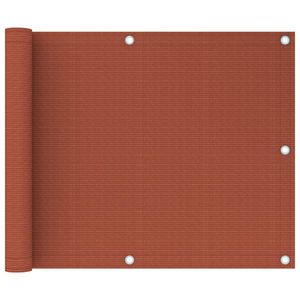 VidaXL Balkonscherm 75x600 cm hdpe terracottakleurig