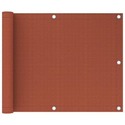 VidaXL Balkonscherm 75x600 cm hdpe terracottakleurig