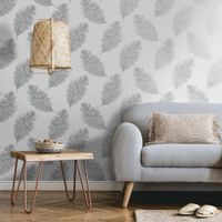 DUTCH WALLCOVERINGS DUTCH WALLCOVERINGS Behang Fawning Feather lichtgrijs - thumbnail