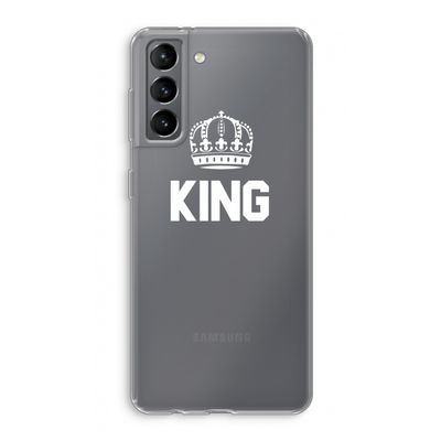 King zwart: Samsung Galaxy S21 Transparant Hoesje