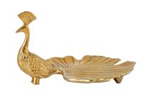 Platter WILDLIFE PEACOCK 40cm Sculptuur goud - 44894