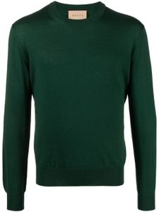 Gucci pull en laine à logo brodé - Vert