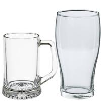 Bierglazen set - bierpullen/pint glazen - 8x stuks - glas - Bierglazen - thumbnail