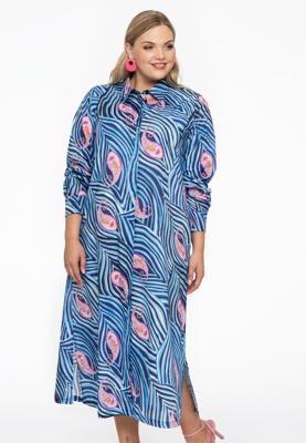 Yoek Blouse lang PAISLEY | Blauw | Maat 42/44