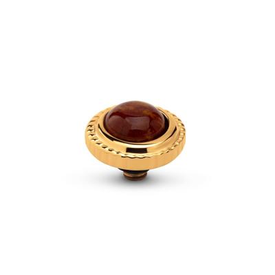 Melano Twisted Smooth Gem Steentje Rainbow Jasper | Goud