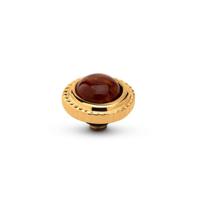 Melano Twisted Smooth Gem Steentje Rainbow Jasper | Goud