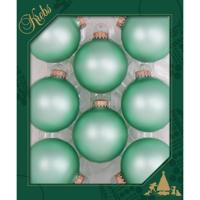 Krebs Kerstballen - 8x - velvet groen - glas - 7 cm - kerstboomversiering