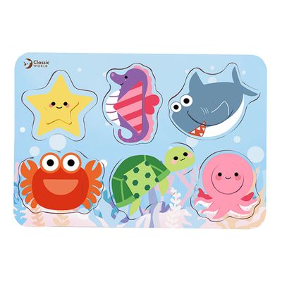 Classic World world houten puzzel oceaan dieren, 13st.
