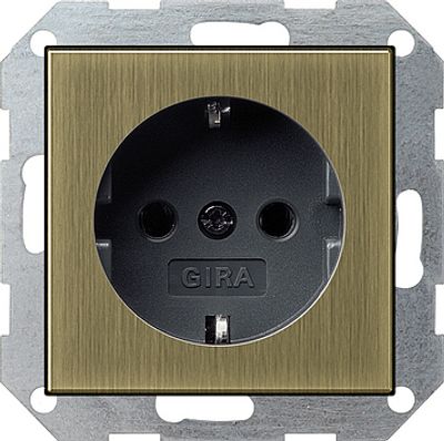 Stopcontact Classix Gira brons zwart