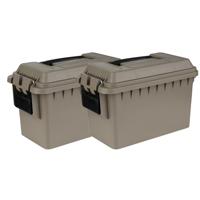 Outdoor/tuin opberg box - 2x - waterdicht - dark earth - 36 x 19 x 22 cm