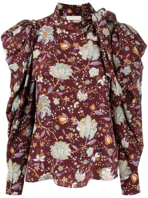 Ulla Johnson blouse en soie à fleurs - Rouge