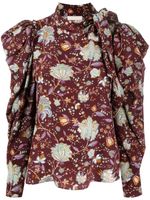 Ulla Johnson blouse en soie à fleurs - Rouge - thumbnail