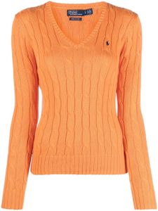 Polo Ralph Lauren pull Kimberly en maille torsadée - Orange