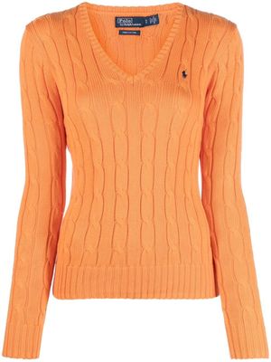 Polo Ralph Lauren pull Kimberly en maille torsadée - Orange
