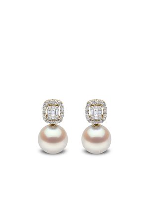 Yoko London boucles d'oreilles Starlight en or 18ct pavées de diamants à perles des mers du sud
