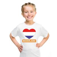 Nederland hart vlag t-shirt wit jongens en meisjes