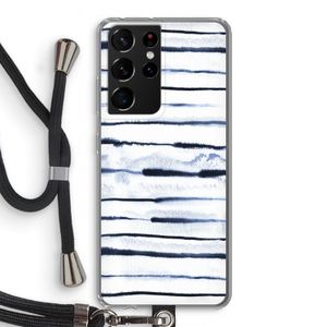 Ink Stripes: Samsung Galaxy S21 Ultra Transparant Hoesje met koord